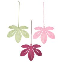 Article Cintre décoratif bois feuilles d&#39;automne rose violet vert 12x10cm 12 pcs