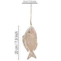 Article Crochet déco poisson en bois 21cm 2pcs