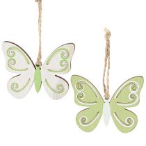Article Cintre décoratif décoration papillon bois vert naturel 5×6cm 12 pcs
