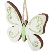 Article Cintre décoratif décoration papillon bois vert naturel 5×6cm 12 pcs