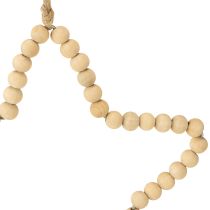 Article Décorations suspendues bois naturel – Cœur, Étoile, Sapin – Lot de 3