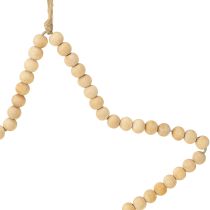 Article Décorations suspendues en bois perlé Noël - Cœur, Étoile et Sapin, H20-23 cm, Lot de 3