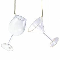 Cintre déco verres clair avec or 9cm 2pcs