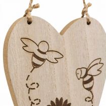 Cintre décoratif en bois coeurs décoratifs fleurs abeilles décoration 10x15cm 6 pièces