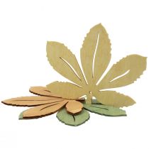 Article Cintre décoratif bois feuilles d&#39;automne vert naturel marron 12x10cm 12pcs