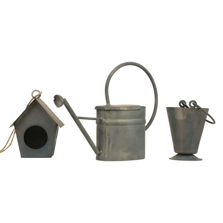 Cintre décoratif métal décoratif jardin gris vintage 5-15cm lot de 3