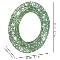 Article Couronne décorative en treillis métallique vert pour projets de bricolage, 19 cm, 2 pièces