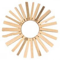 Article Couronne décorative couronne en bois motif soleil rustique vintage Ø40cm