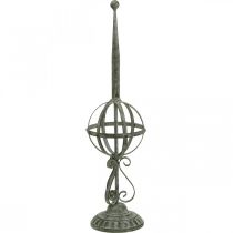Objet déco, porte-couronne, décoration métal gris, marron, blanc shabby chic H62,5cm Ø16cm