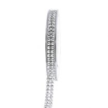Article Ruban de décoration argenté brillant 10mm 4m