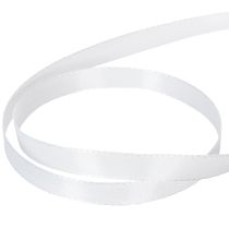 Article Ruban décoratif en taffetas blanc, 10 mm de large, 50 m de long