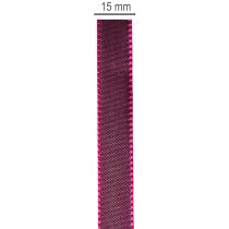 Article Ruban cadeau étroit en taffetas pour décorations créatives, 15 mm de large, 50 m de long