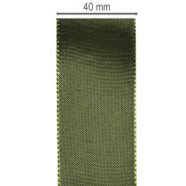 Article Ruban de satin pour emballage cadeau, ruban de taffetas, vert, 40 mm de large, 5 m de long