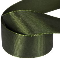 Article Ruban de satin pour emballage cadeau, ruban de taffetas, vert, 40 mm de large, 5 m de long