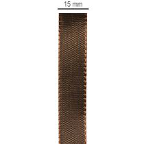 Article Ruban cadeau en taffetas marron pour décoration festive, 15 mm de large, 10 m de long