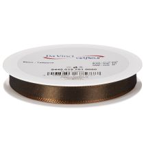 Article Ruban cadeau en taffetas marron pour décoration festive, 15 mm de large, 10 m de long