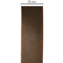 Article Ruban de taffetas marron en rouleau, polyvalent pour la décoration, 25 mm de large, 50 m de long