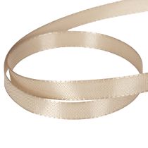 Article Ruban cadeau beige étroit, ruban fin pour emballage, 10 mm de large, 50 m de long