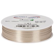 Article Ruban cadeau beige étroit, ruban fin pour emballage, 10 mm de large, 50 m de long