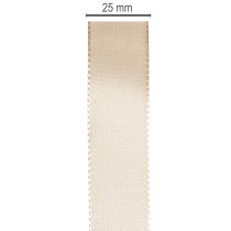 Article Ruban décoratif en taffetas satiné beige, 25 mm, 50 m