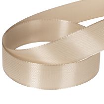 Article Ruban décoratif en taffetas satiné beige, 25 mm, 50 m