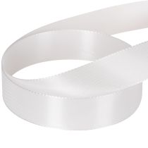 Article Ruban décoratif en taffetas blanc, 25 mm de large, 50 m de long