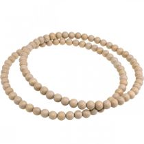 Article Anneau décoratif perles en bois nature décoration à suspendre décoration de table Ø30cm 2pcs
