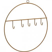 Article Anneau en métal avec crochet, anneau décoratif à suspendre, anneau à crochet en acier inoxydable Ø28cm