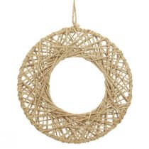 Anneau décoratif recouvert de jute décoration suspendue bohème décoration nature Ø28cm 4pcs