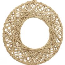 Article Anneau décoratif recouvert de jute décoration suspendue bohème décoration nature Ø28cm 4pcs