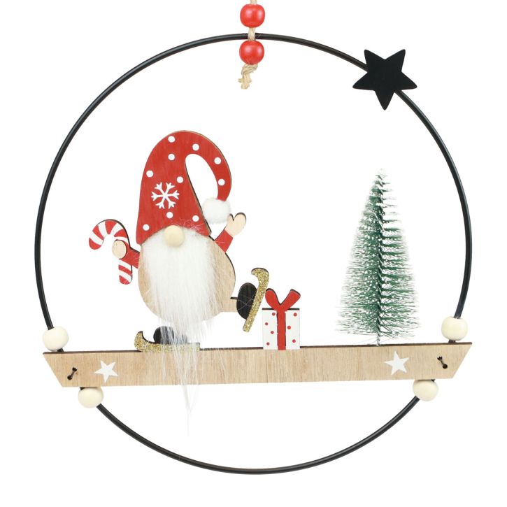 Article Anneau décoratif en métal nain décoratif cintre Noël Ø21,5cm 2 pcs