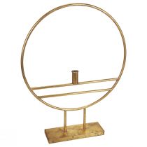 Article Anneau décoratif avec pied bougeoir décoration métal doré Ø44,5cm