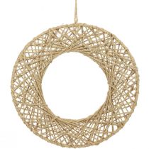 Anneaux décoratifs recouverts de jute décoration suspendue bohème décoration nature Ø38cm 2pcs