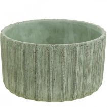 Bol décoratif en céramique verte rayé rétro Ø20cm H11cm