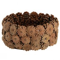 Article Bol décoratif pommes de pin marron naturel Ø35cm H15cm