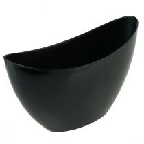 Bol décoratif bateau à plantes ovale noir 24x9,5cmx14,5cm