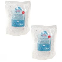 Article Flocons de neige décoratifs blancs irisés, 2,5 L x 2 pièces