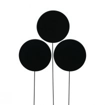 Article Piquets déco Disque de bois Rond Noir Ø6cm 15cm 12pcs