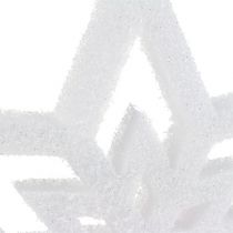 Article Étoile décorative blanche enneigée 28cm L40cm 1 pièce