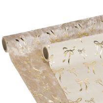 Article Chemin de table, tissu décoratif à nœuds étroits, en rouleau, 120 x 35 cm, 2 pièces