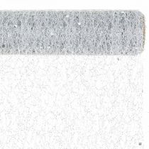 Article Bande de table tissu déco gris argent x 2 assorties 35x200cm
