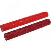 Article Tissu Déco Noël Polyester Rouge x 2 assortis 35x200cm