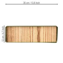 Article Plateau décoratif en métal Fond en bois Vert 35,5×11×3cm 2pcs