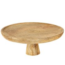 Article Assiette déco en bois avec socle Aspect naturel Ø25cm H10cm