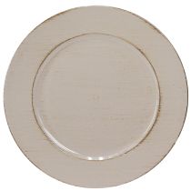 Article Assiette décorative en plastique gris marron Ø33cm