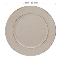 Article Assiette décorative en plastique gris marron Ø33cm