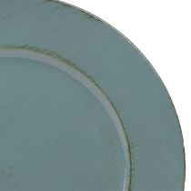 Article Assiette décorative en plastique marron pétrole Ø33cm