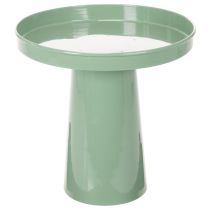 Article Plateau décoratif en métal vert, à base ronde, pour compositions florales, 20 cm