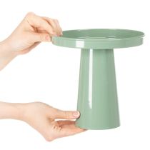 Article Plateau décoratif en métal vert, à base ronde, pour compositions florales, 20 cm