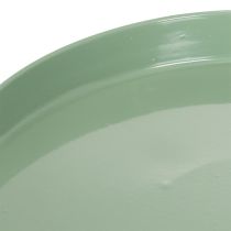 Article Plateau décoratif en métal vert, à base ronde, pour compositions florales, 20 cm